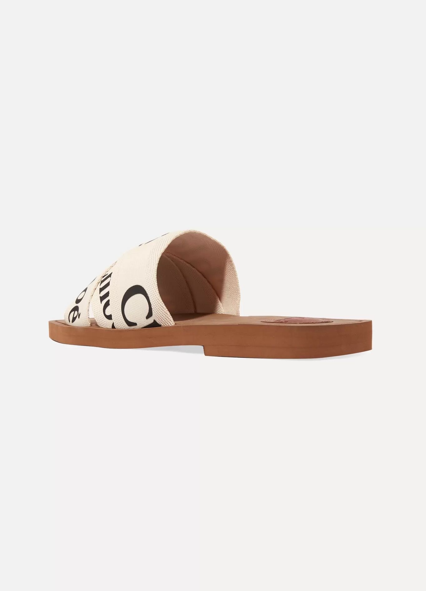 Woody logo-print canvas slides - 4