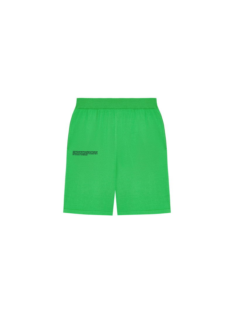 Mens Organic Cotton Knit Shorts - Jade Green 1
