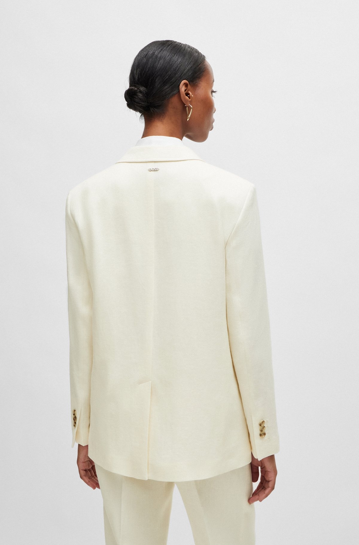 RELAXED-FIT JACKET IN LINEN-BLEND TWILL - 4