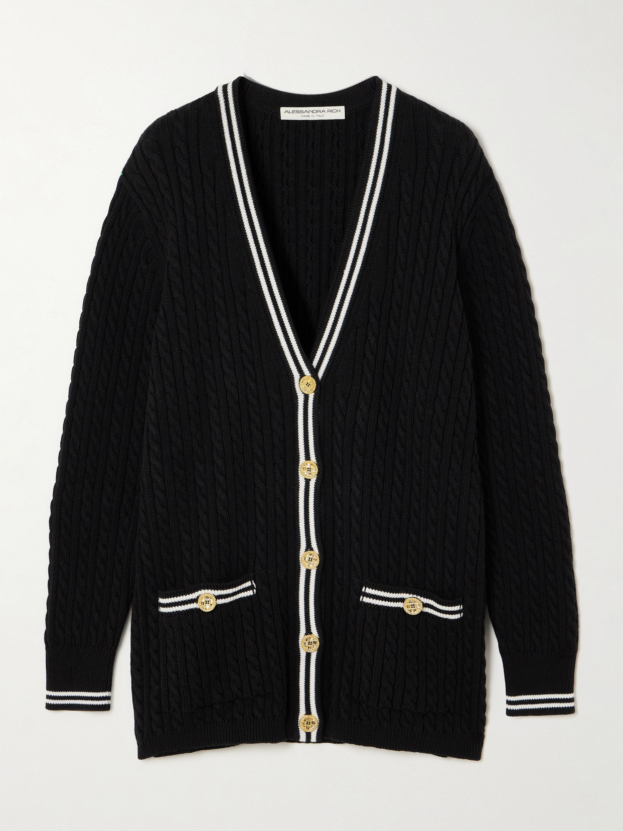 Cable-knit Cotton Cardigan - 1