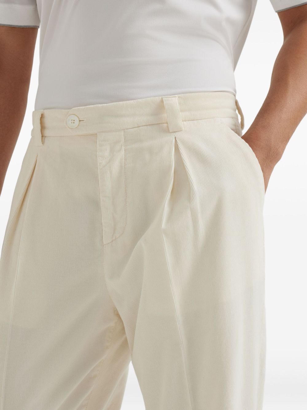 cotton straight-leg trousers - 5