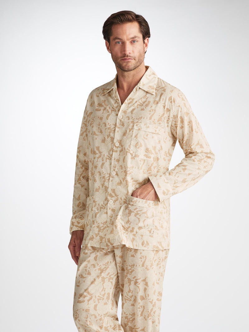 Men's Classic Fit Pyjamas Ledbury 73 Cotton Batiste Sand 5