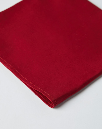 Brunello Cucinelli Red cotton twill pocket square for tuxedo outlook