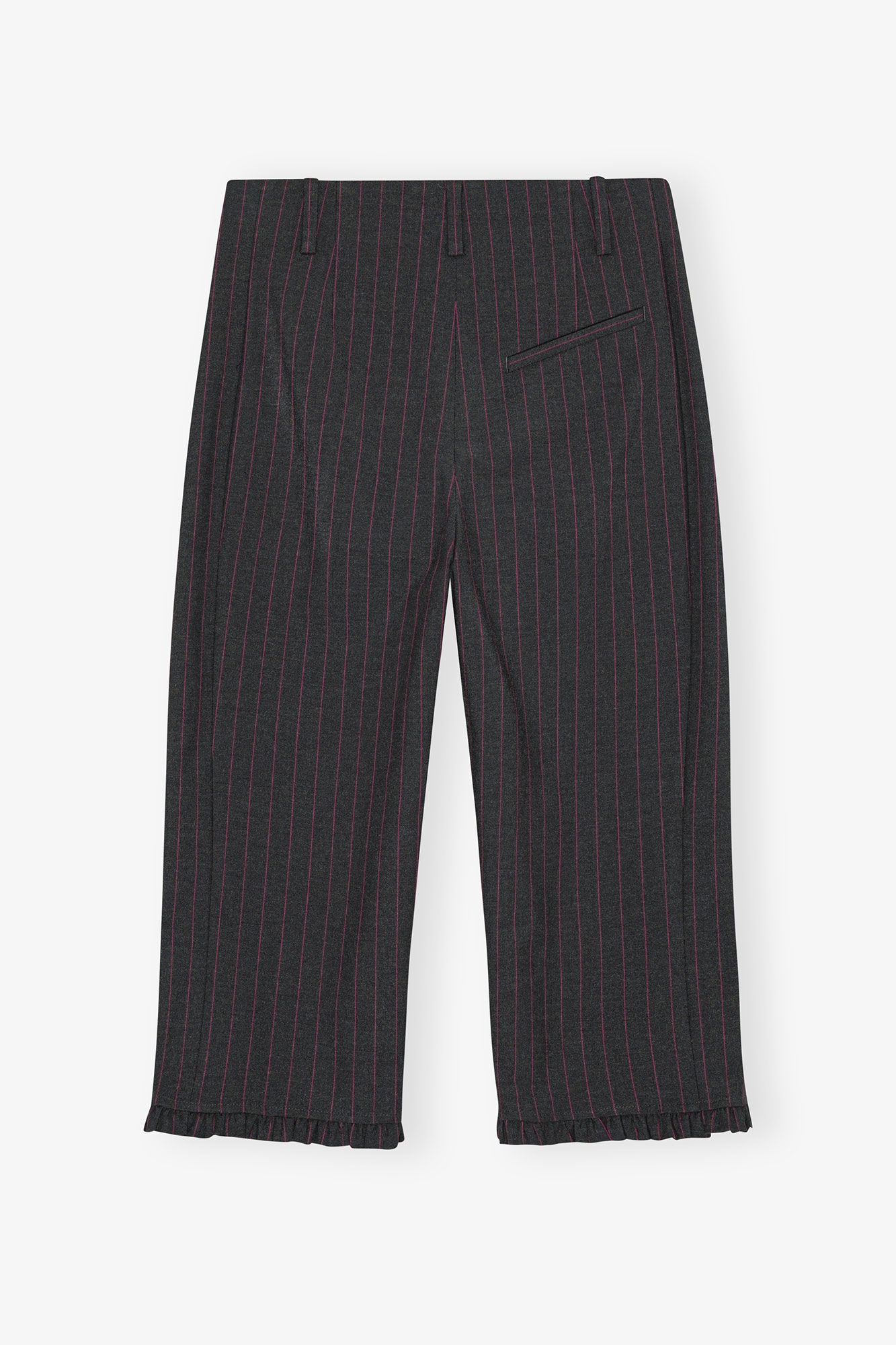 BLACK PINSTRIPE CAPRI PANTS - 6