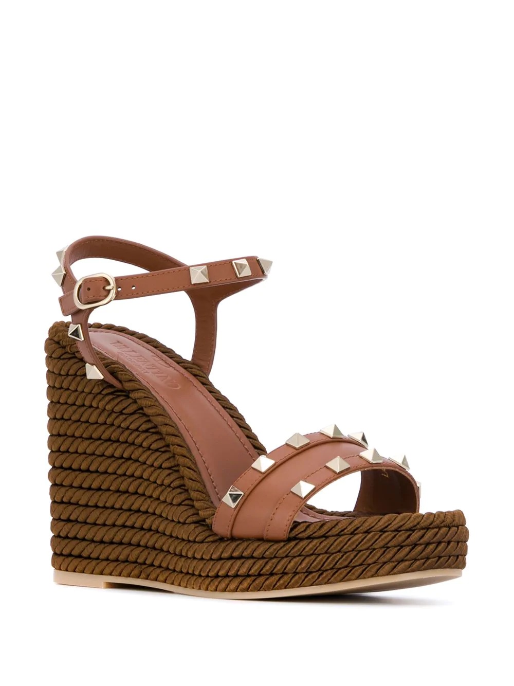 Rockstud leather wedge sandals - 2