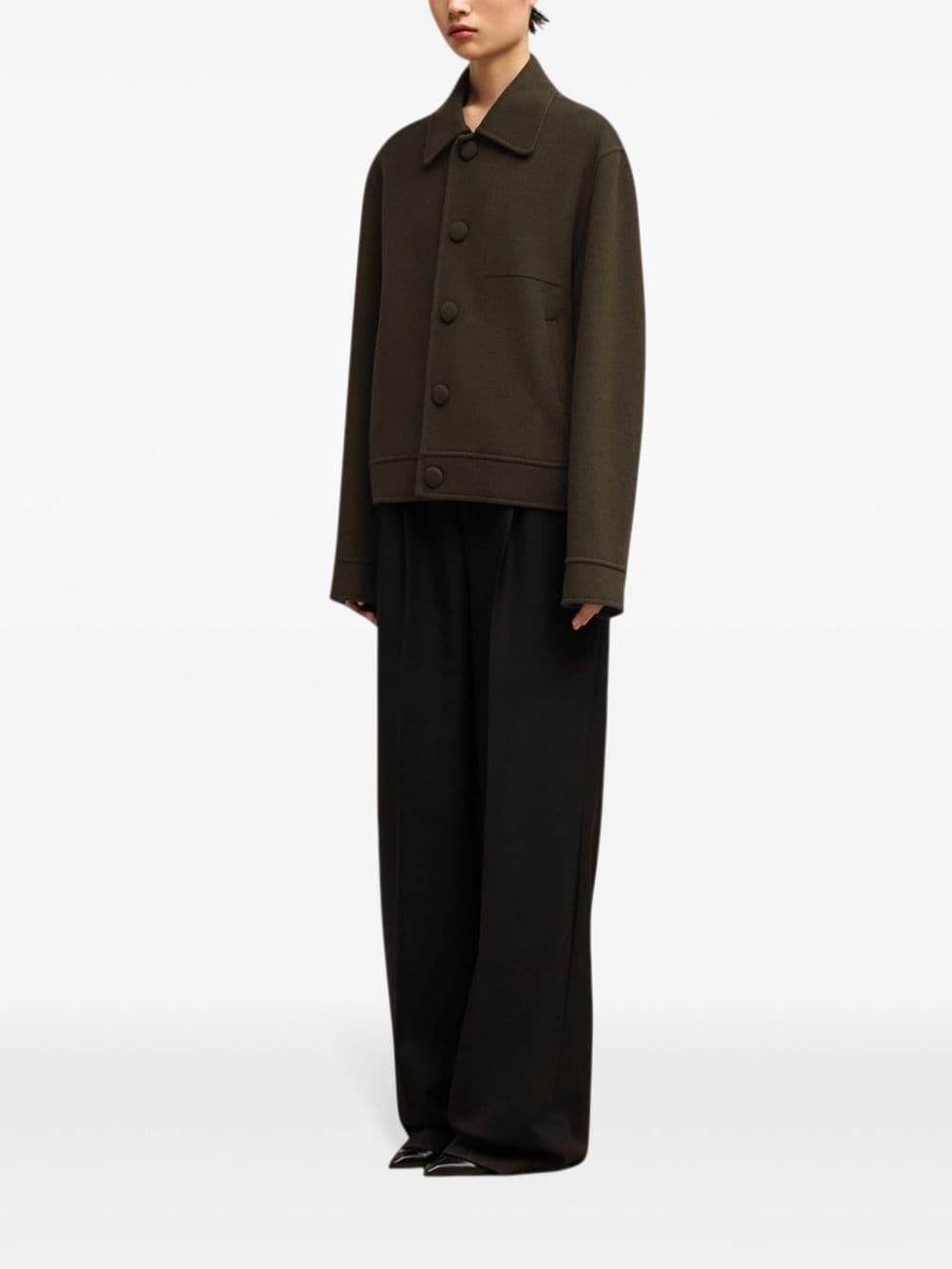 Boxy buttoned jacket - 3