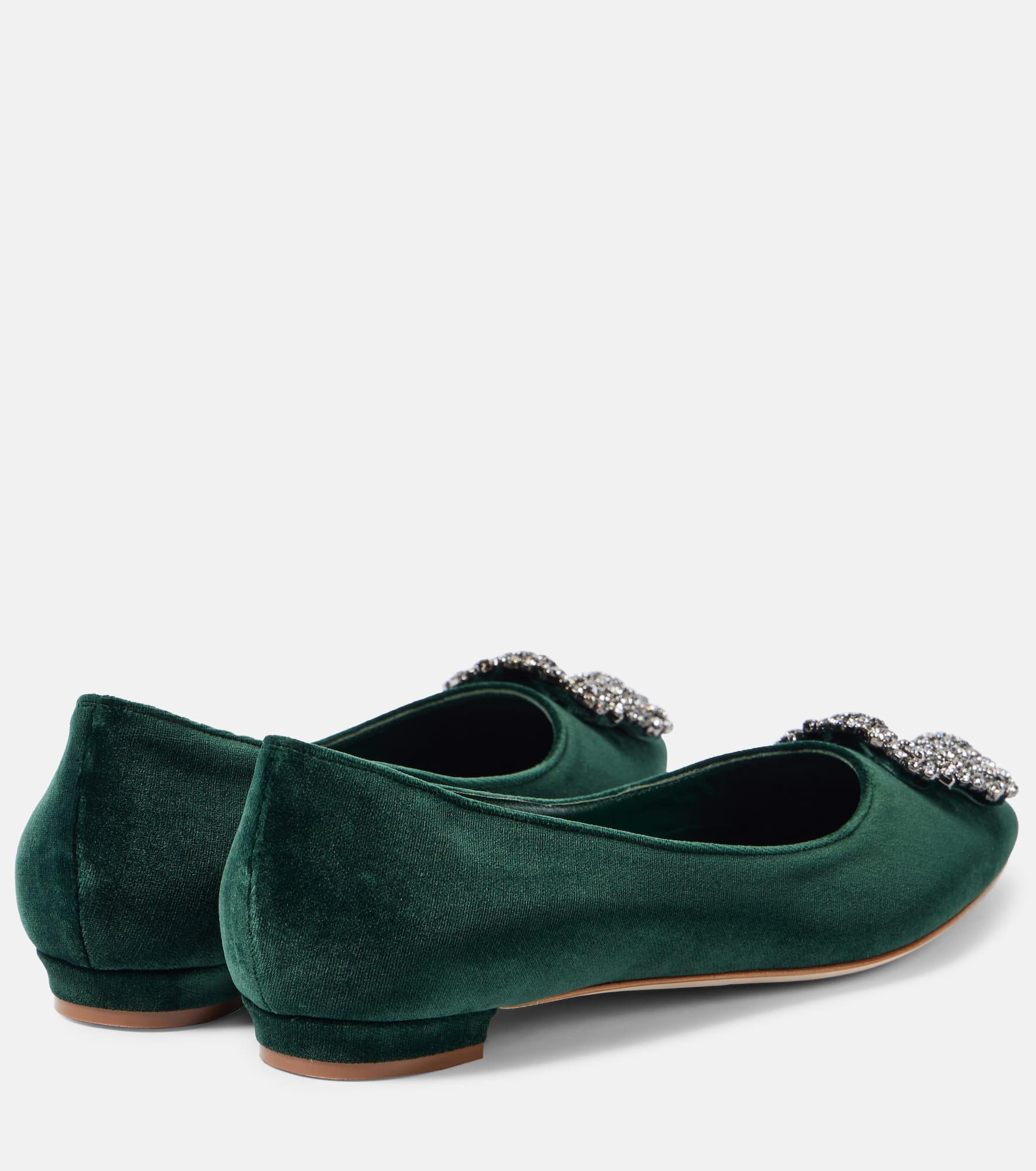 Hangisi embellished velvet ballet flats - 3