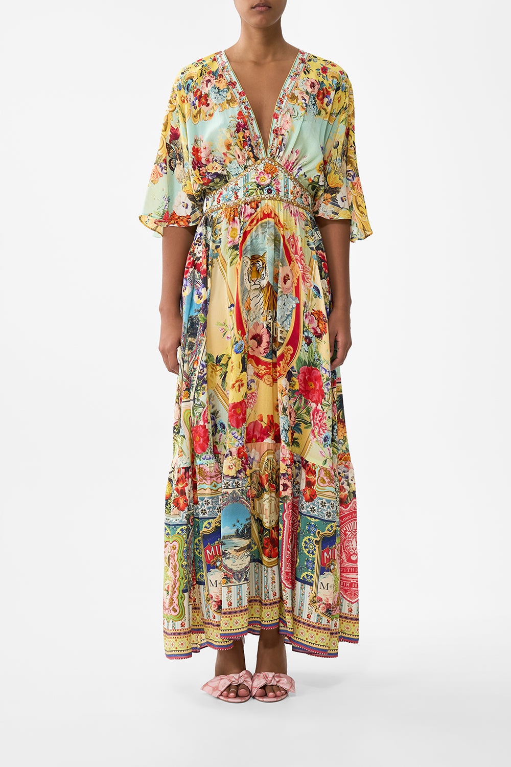 WAISTED DRESS WITH HEM RUFFLE - 2
