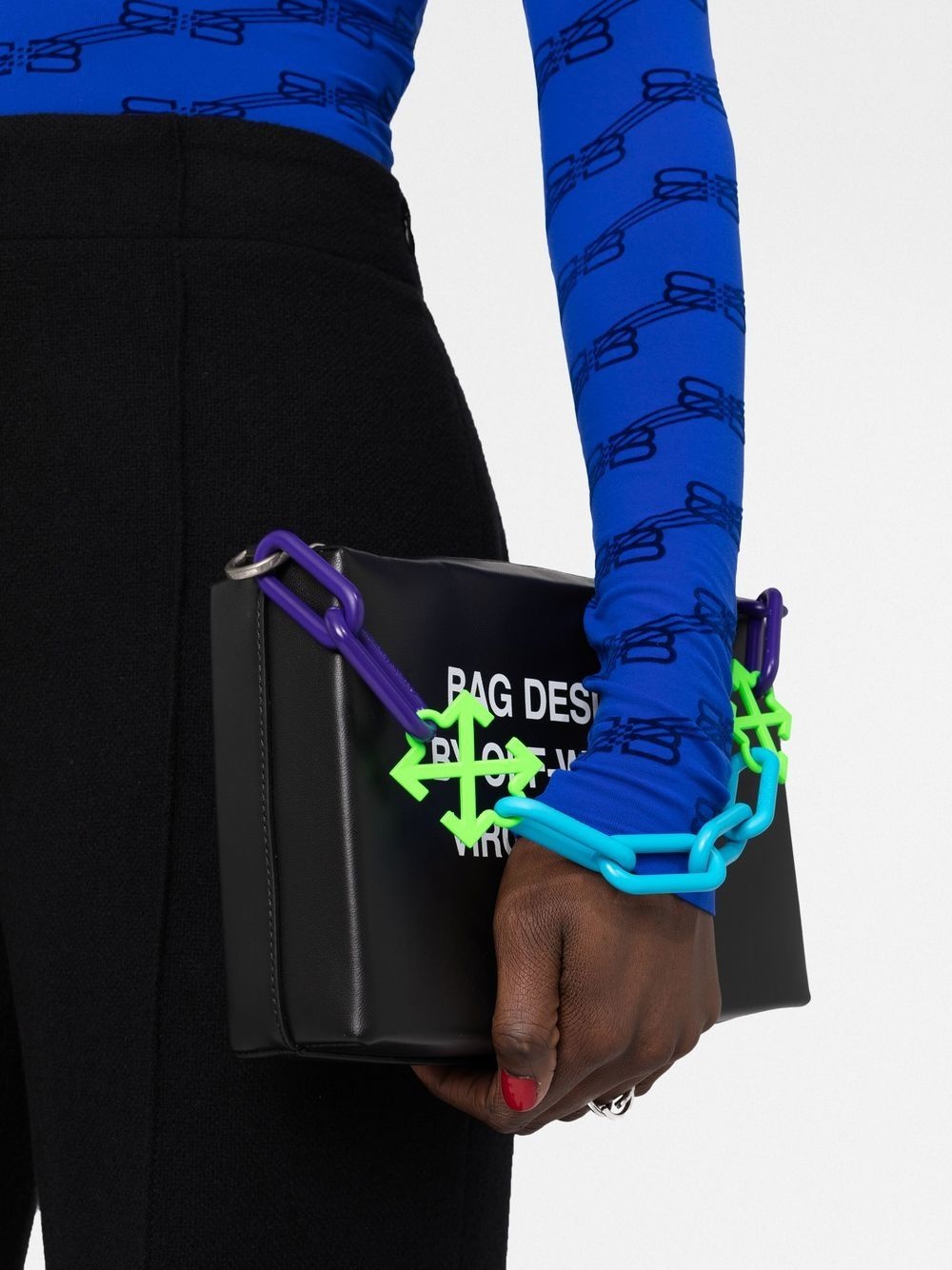 Off-White Block Pouch Quote clutch bag | REVERSIBLE
