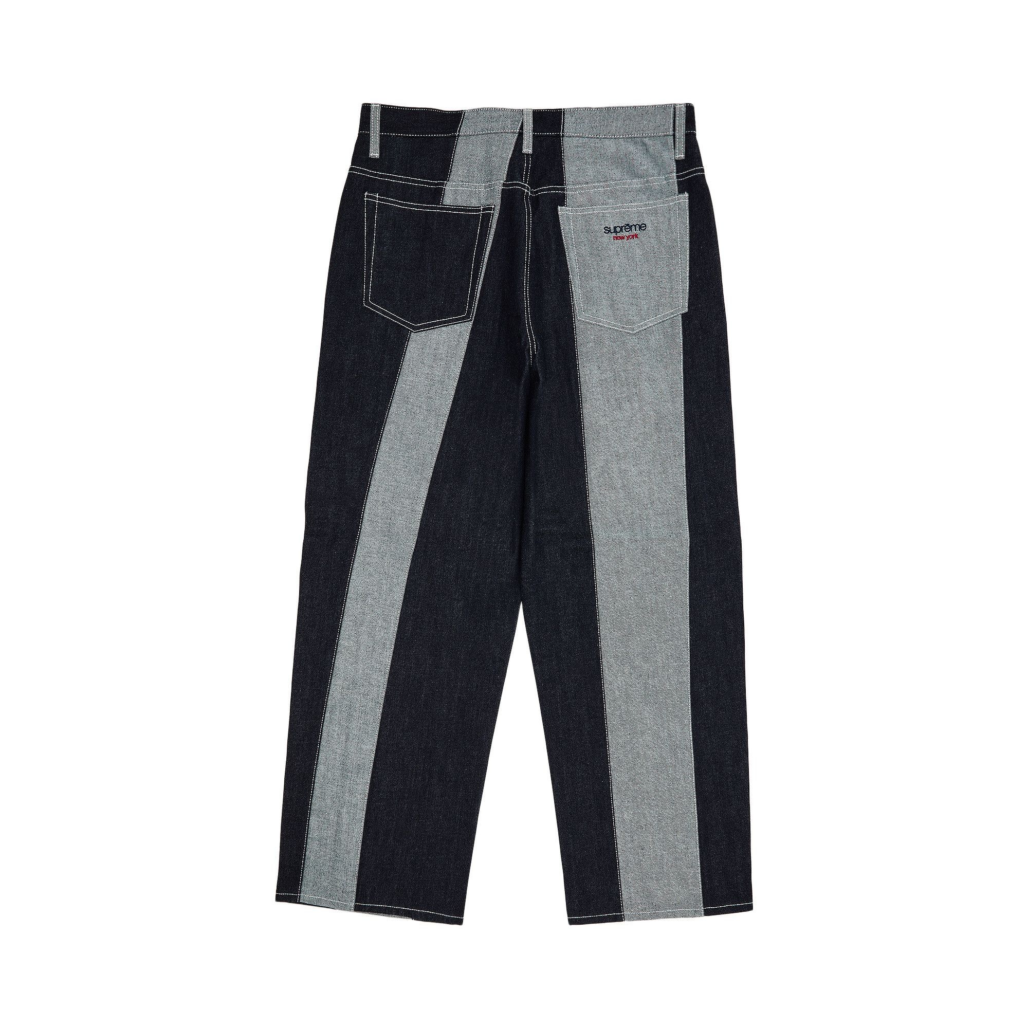 Supreme Paneled Stripe Baggy Jean 'Rigid Indigo' - 2