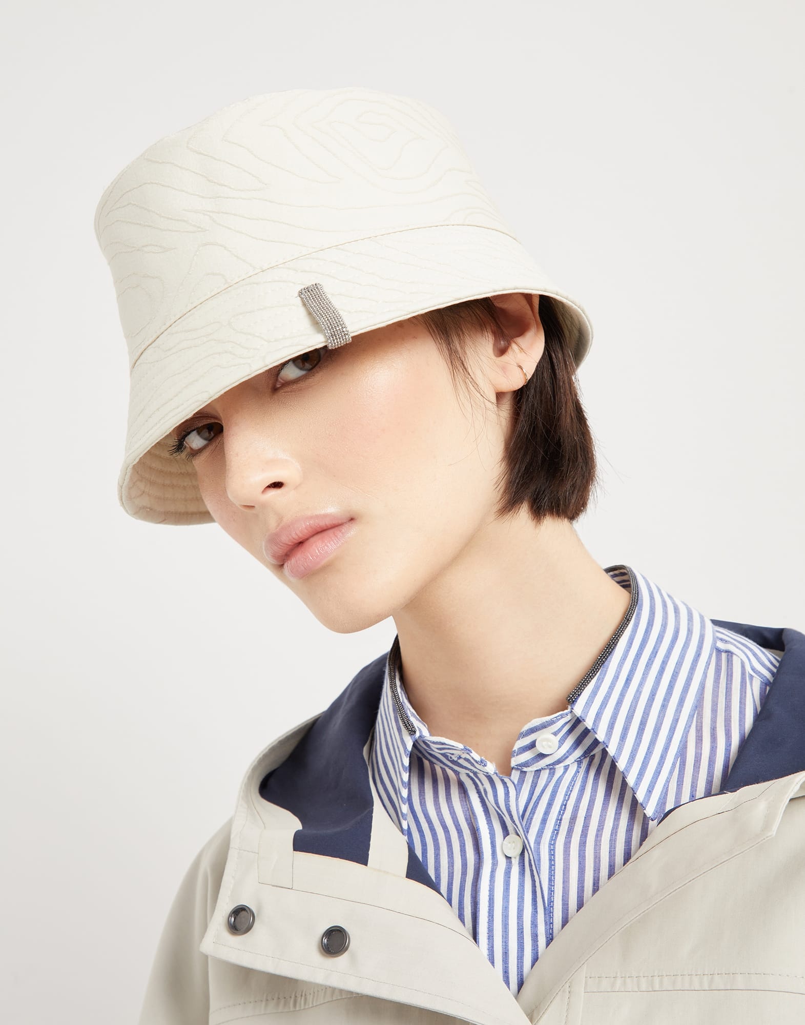 ハット BRUNELLO CUCINELLI POPLIN BUCKET HAT Brunello Cucinelli Cotton ethnic jacquard poplin bucket hat