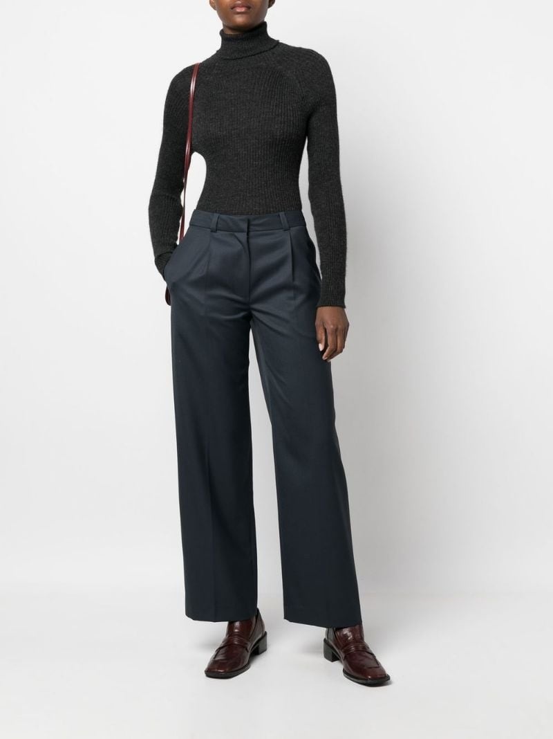 wool-blend straight-leg trousers - 2