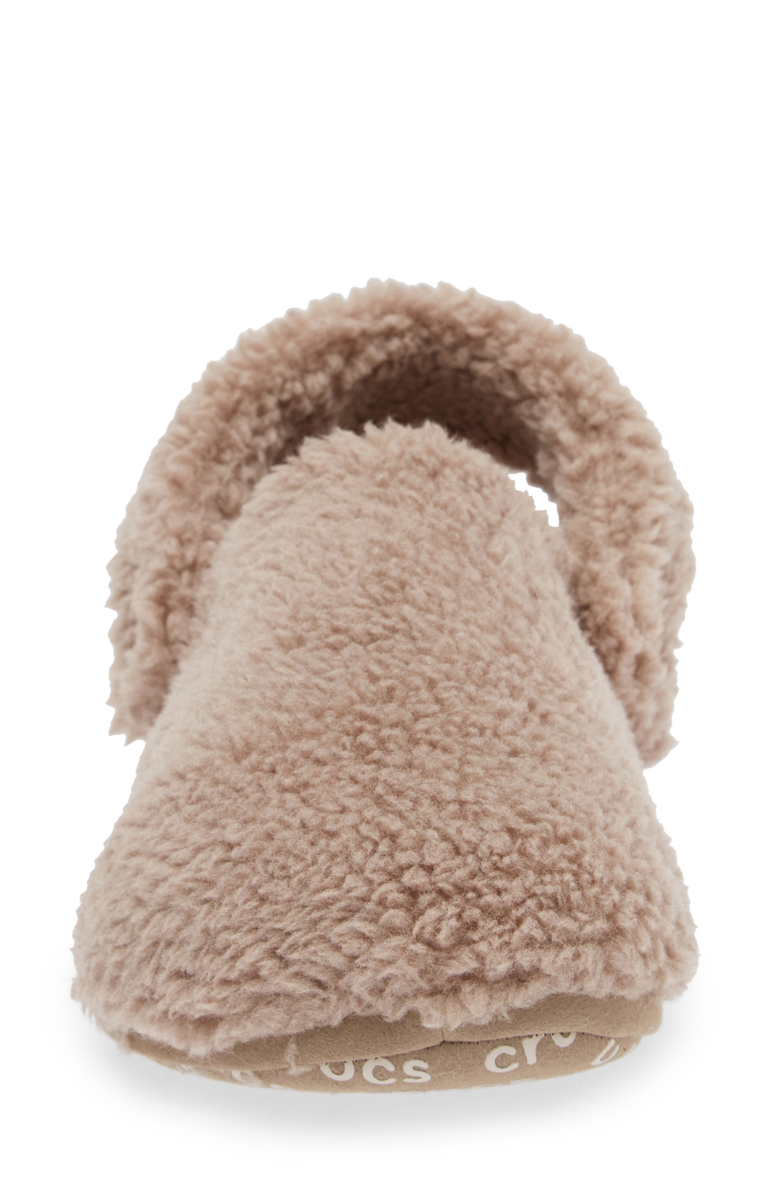 CROCS Classic Cozzzy Faux Fur Slipper Clog in Mushroom at Nordstrom - 4