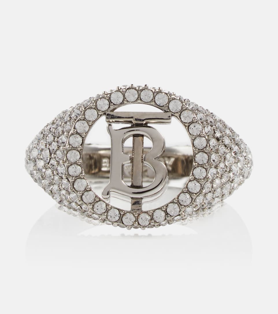 Monogram embellished signet ring - 1