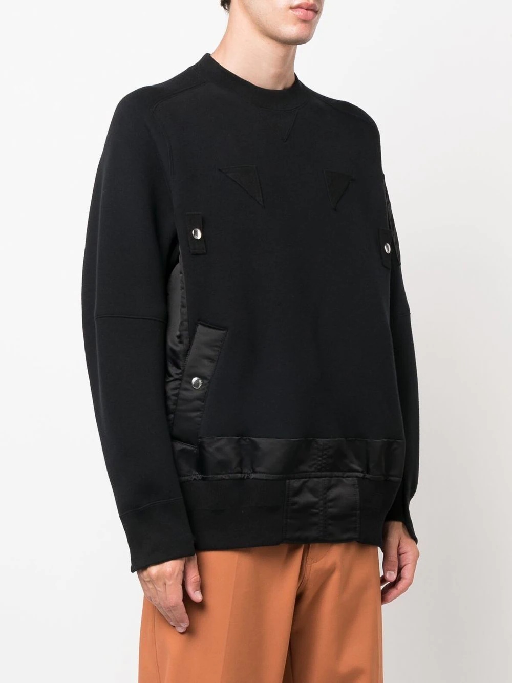 patchwork crew-neck sweatshirt - 3