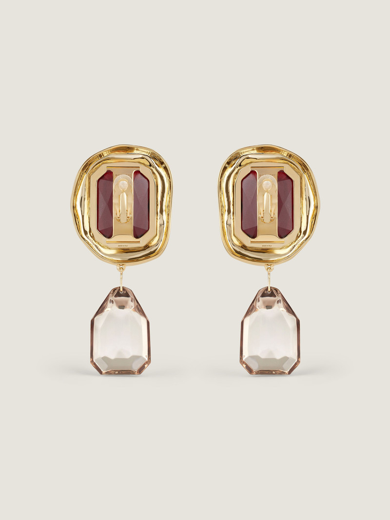 SCULPTURAL CRYSTAL CLIP EARRINGS IN METAL AND CRYSTALS 4