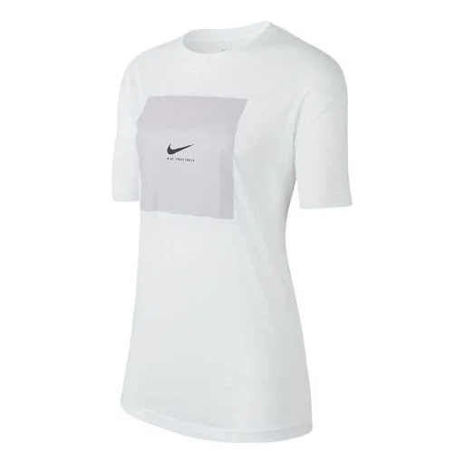 (WMNS) Nike Sportswear Alphabet logo Short Sleeve 'White' CK4381-100 - 1