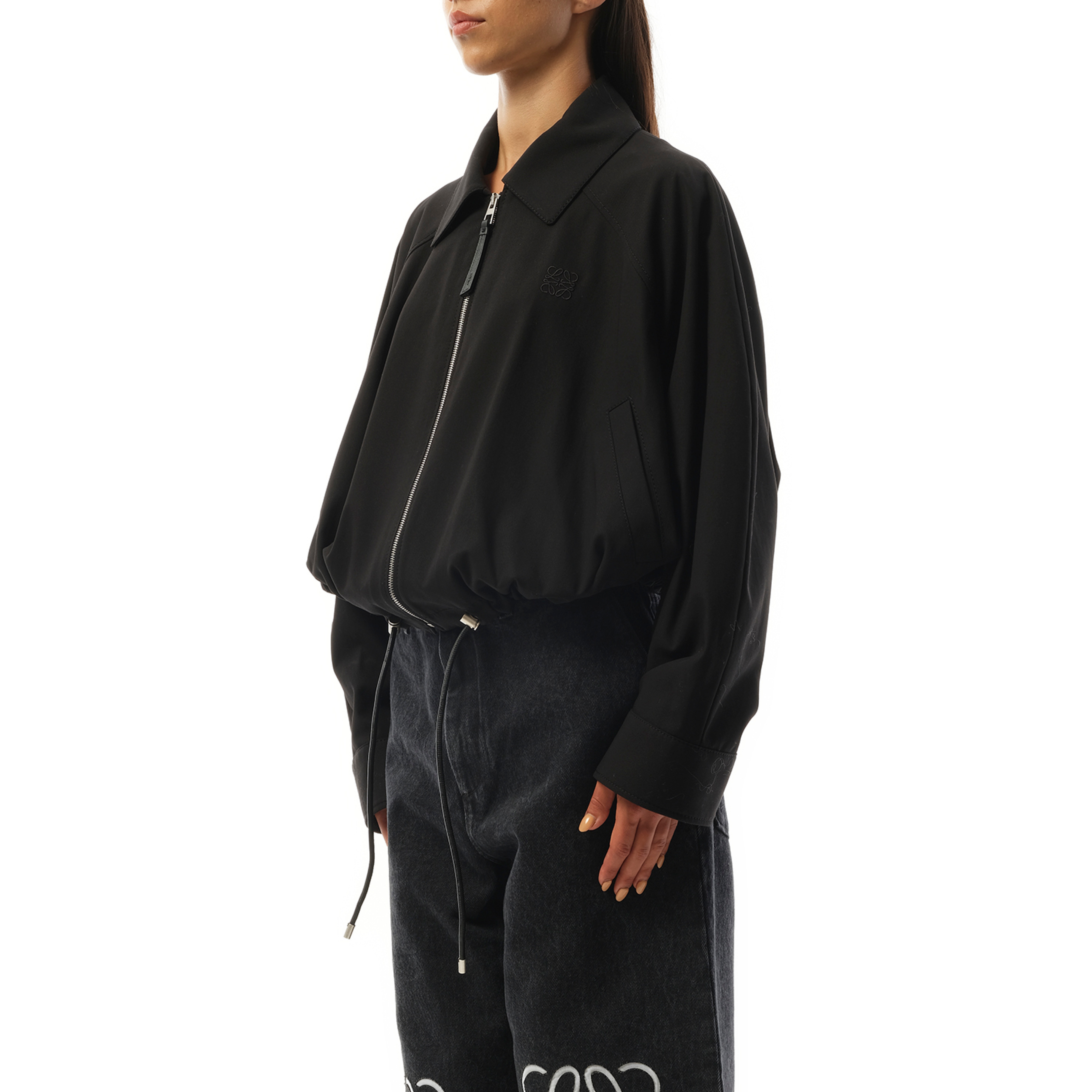 Relaxed Fit Balloon Jacket in Black - 5