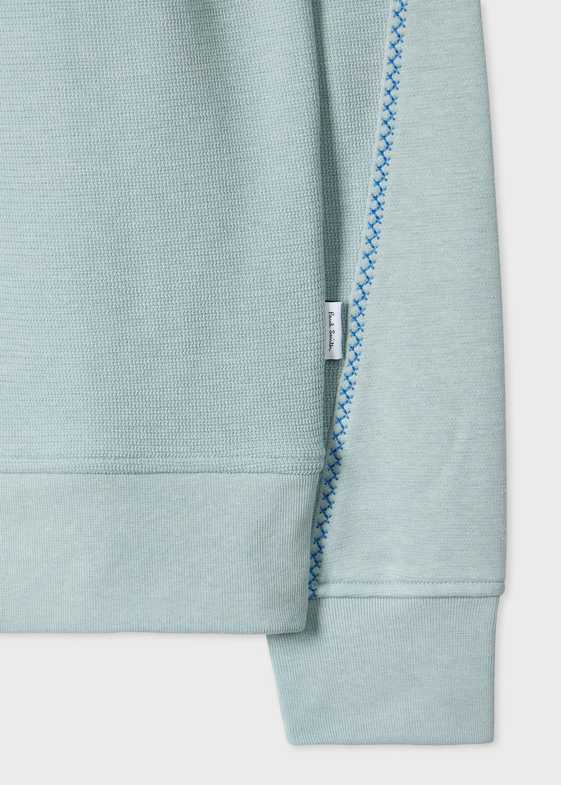 Light Blue Textured Sweatshirt with Contrast Embroidery 3