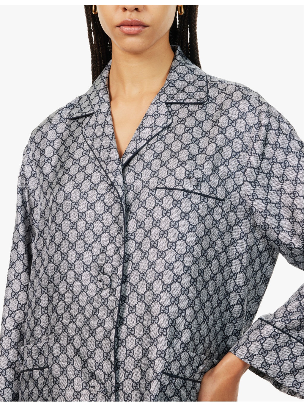 GG Supreme oversized-fit silk shirt - 5