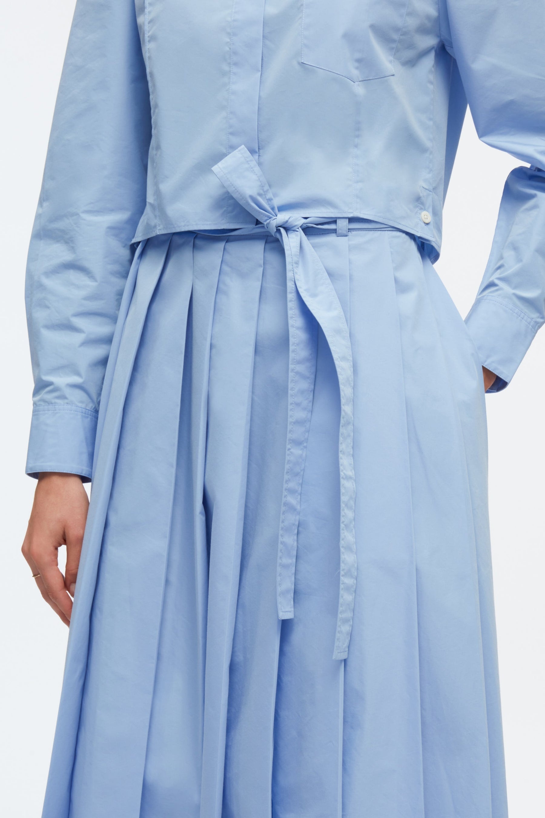Knife Pleat Belted Skirt - 5