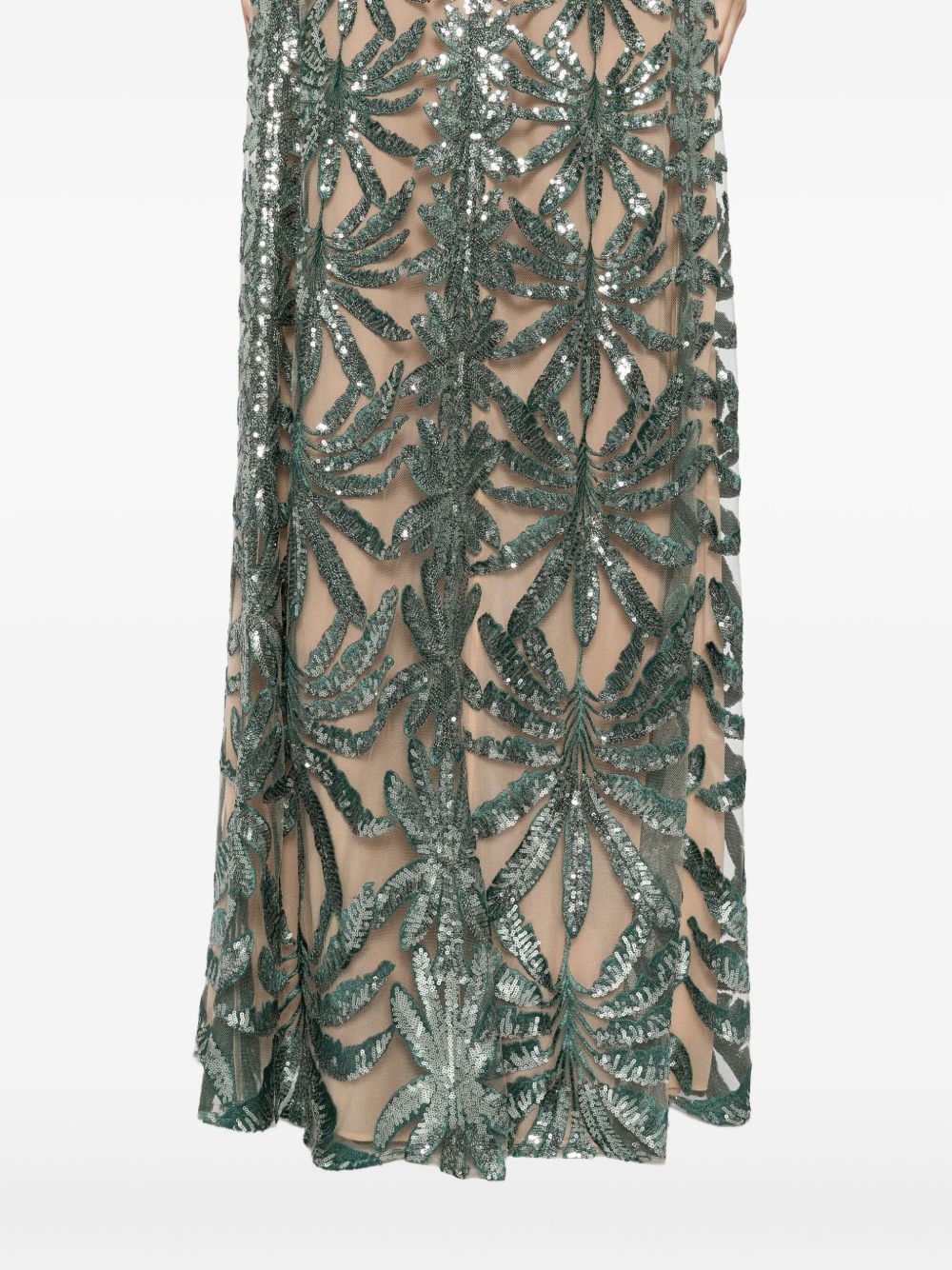 embroidered tulle halter dress - 5
