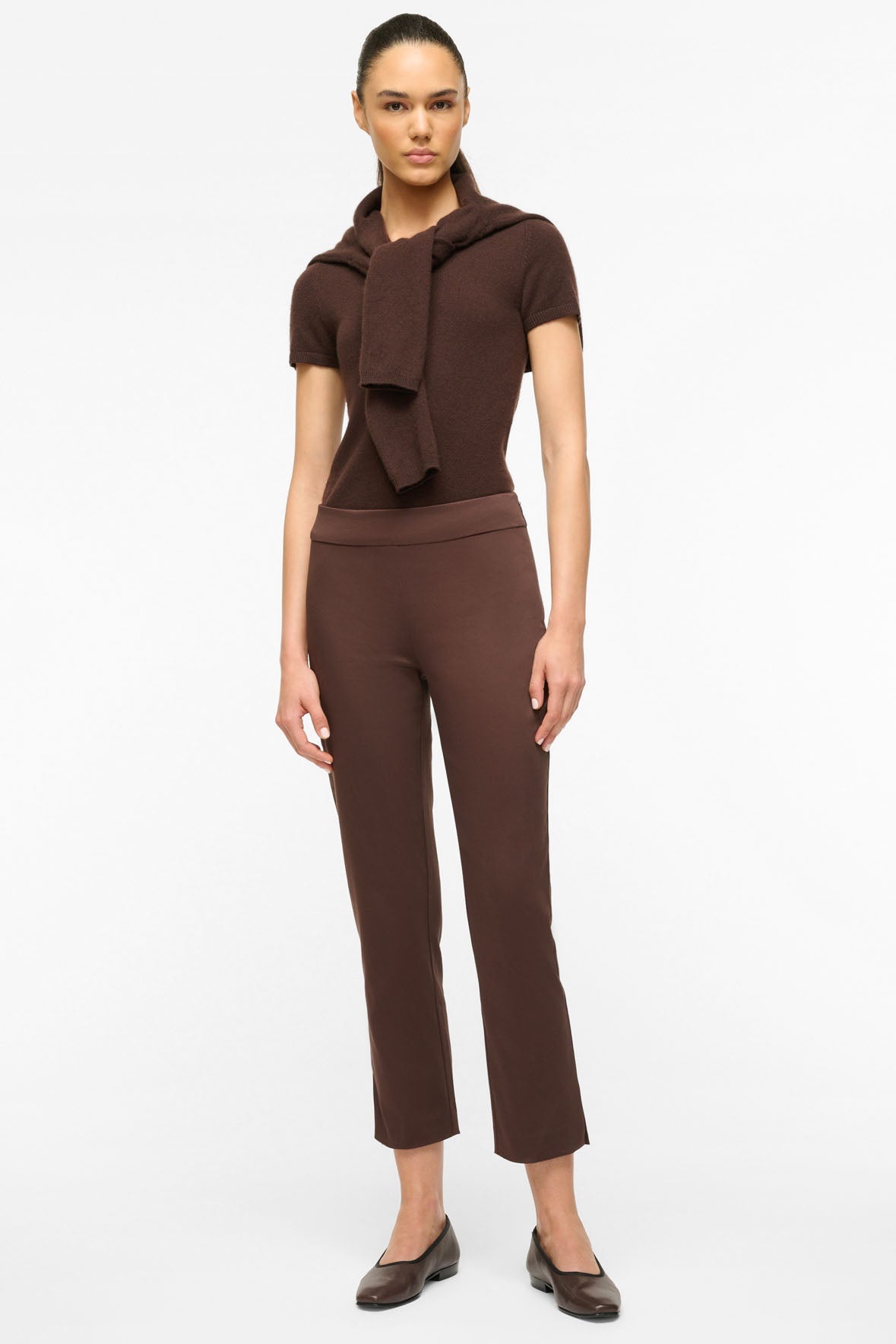STAUD MIDNIGHT CASHMERE CARDIGAN DARK CHOCOLATE - 3