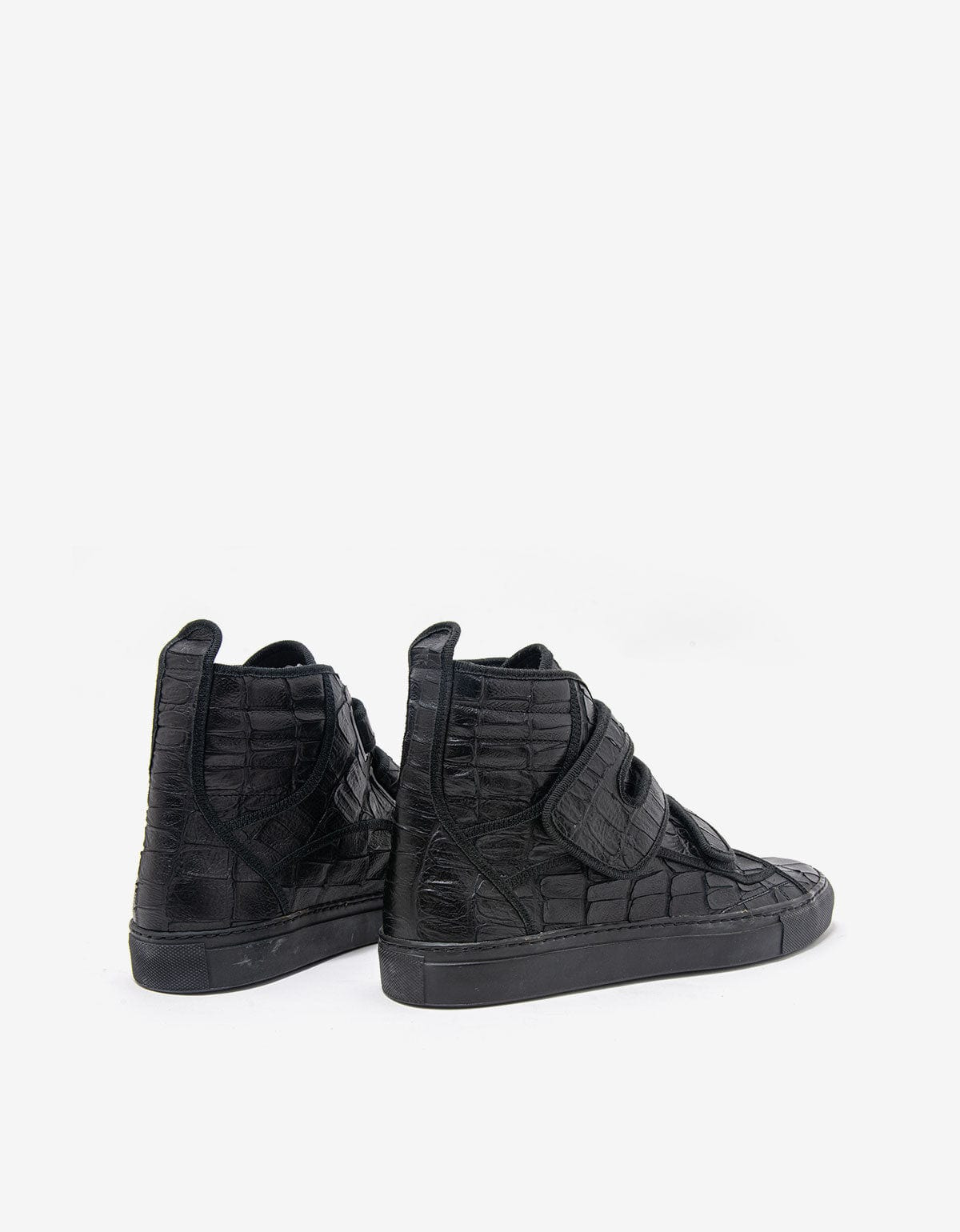 Raf Simons Black Croc Effect High Top Trainers - 7