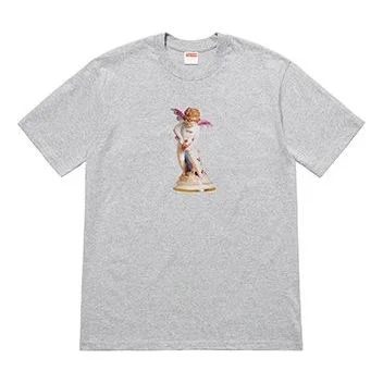Supreme SS19 Cupid Tee HeatherGrey Angel Printing Short Sleeve Unisex Gray SUP-SS19-684 - 1