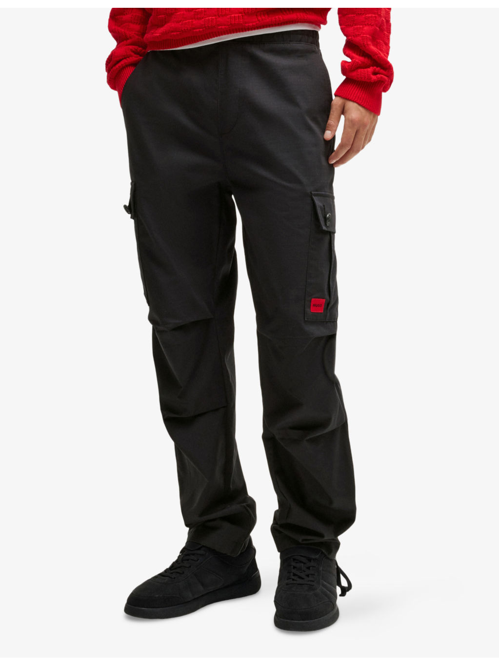 Logo-Tag Patch-Pocket Cotton Cargo Trousers - 3