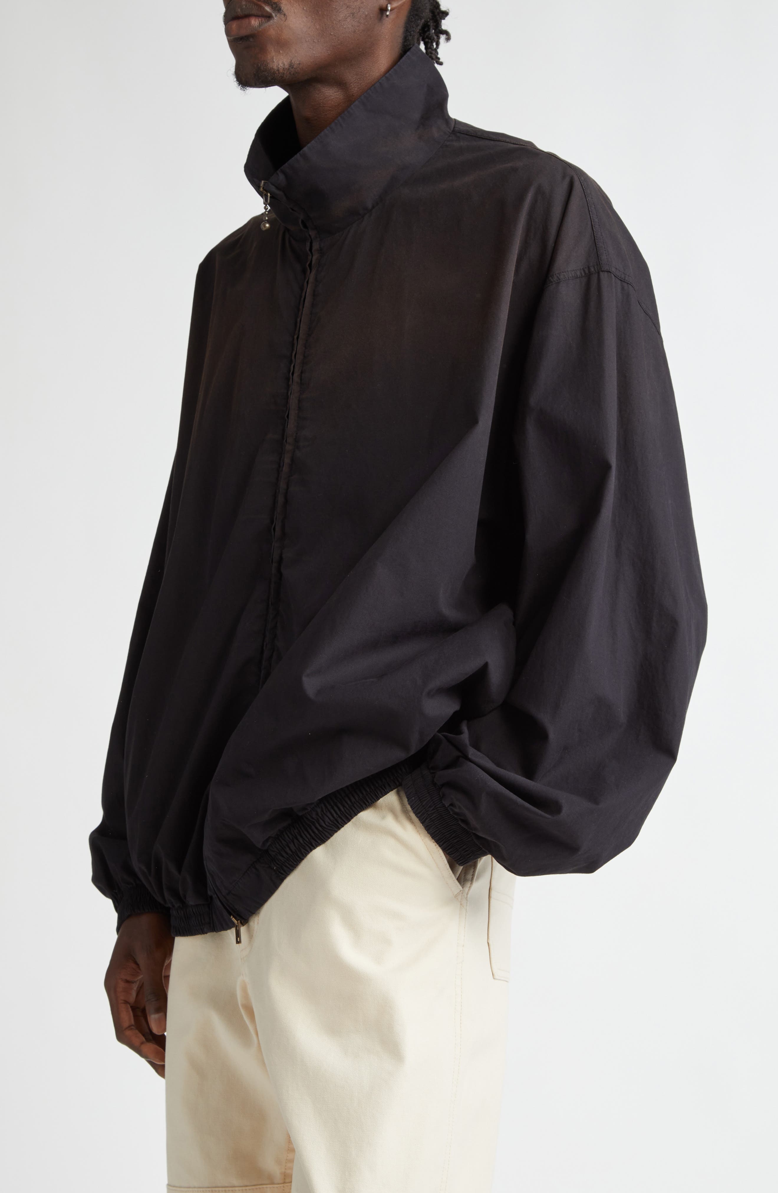 Acne Studios Logo Graphic Cotton Jacket in Black at Nordstrom - 5