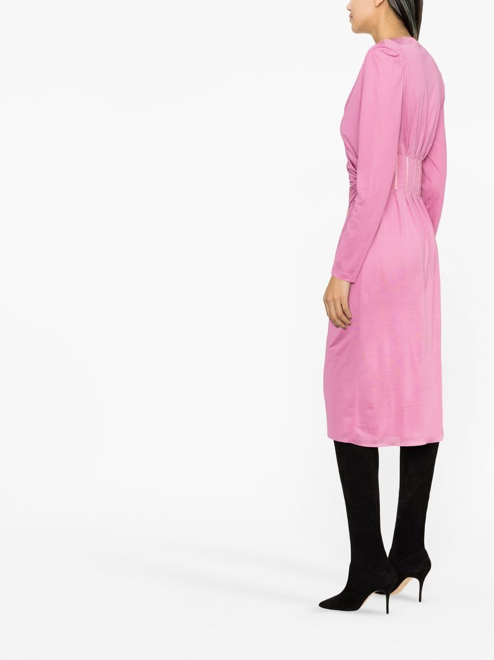 【送料&関税込】Tom Ford Wrap Silk Pink Dress $3250 Tom Ford Women's Pink Silk Draped Corset Wrap Dress
