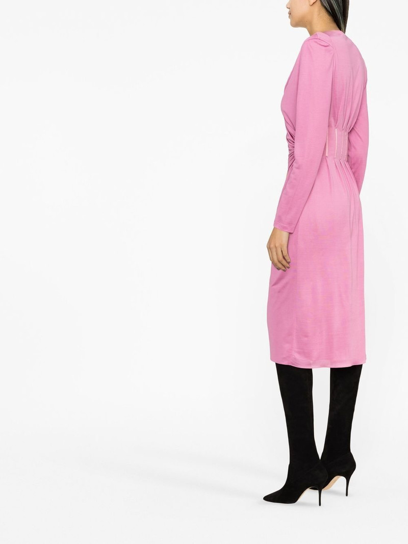 ruched wrap midi dress 3