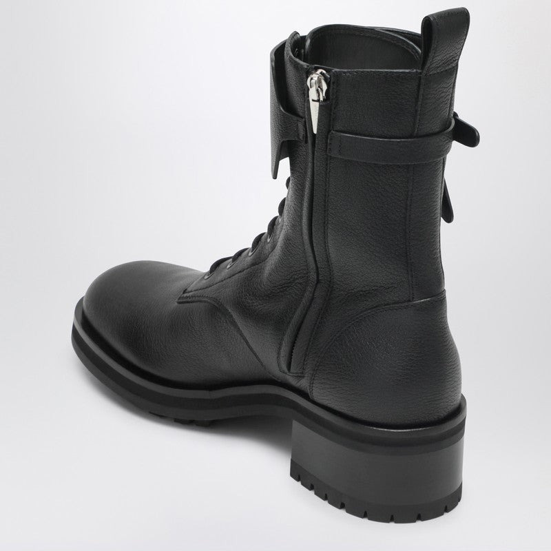 Jimmy Choo Rosabel Flat Black Leather Ankle Boots Women - 2