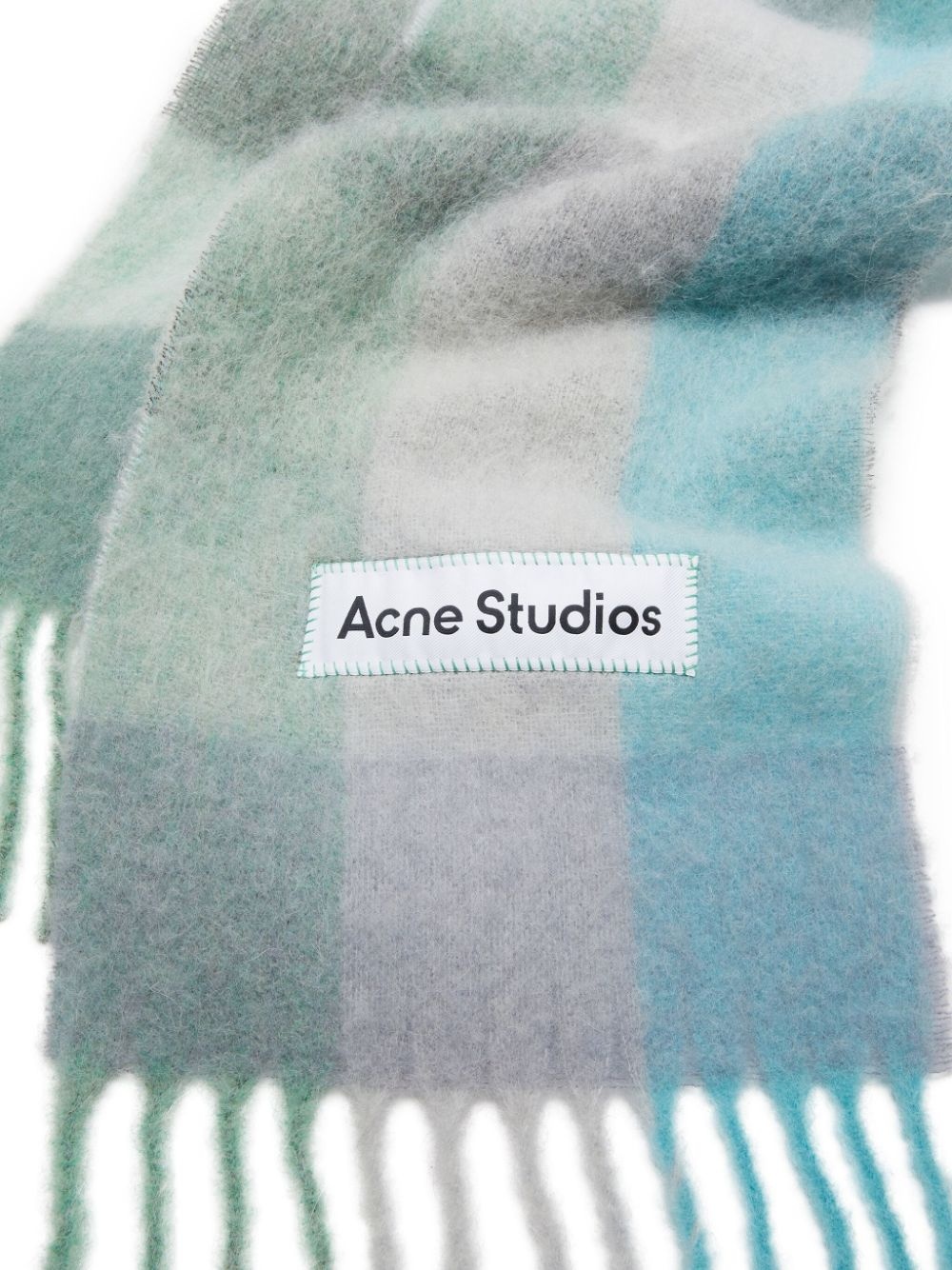 logo-patch checked scarf - 2
