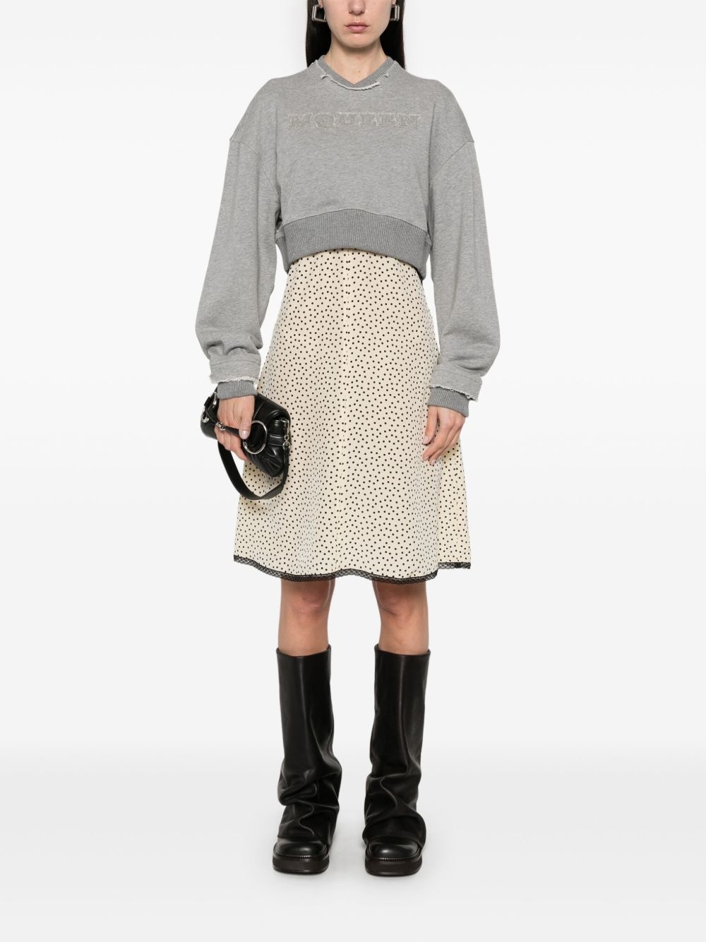 logo-lettering cropped sweatshirt - 2