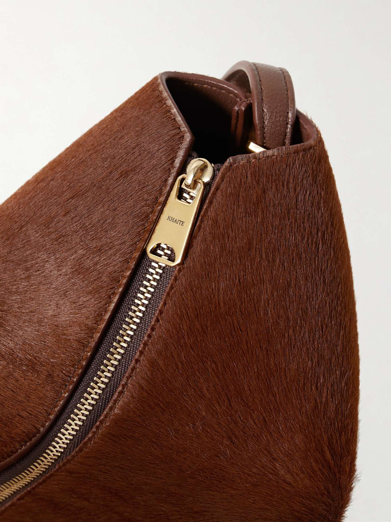 Lina medium calf hair shoulder bag Brown - 4