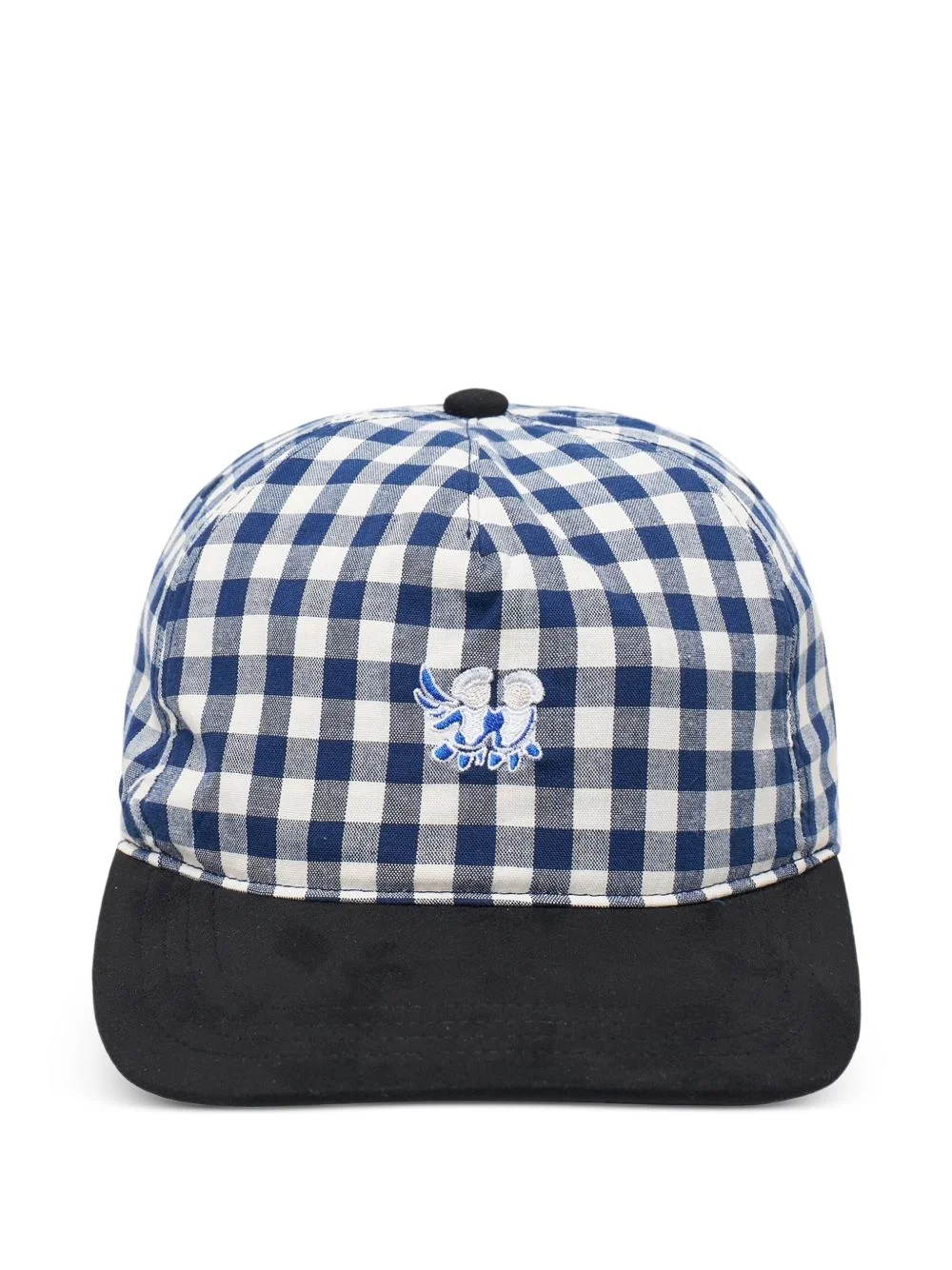 embroidery check cap - 1