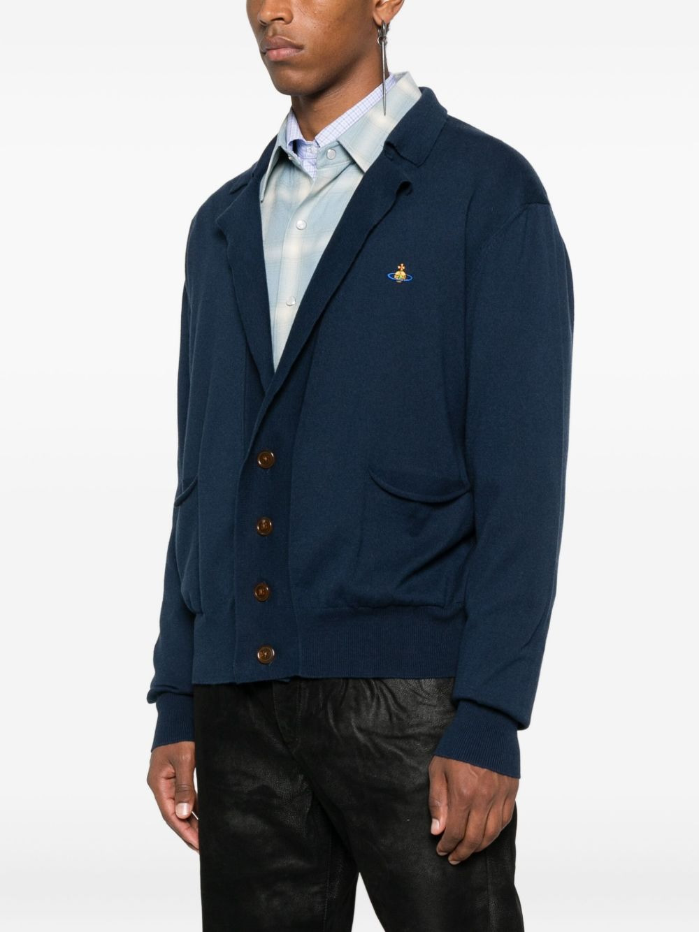 patch-pocket cardigan - 3