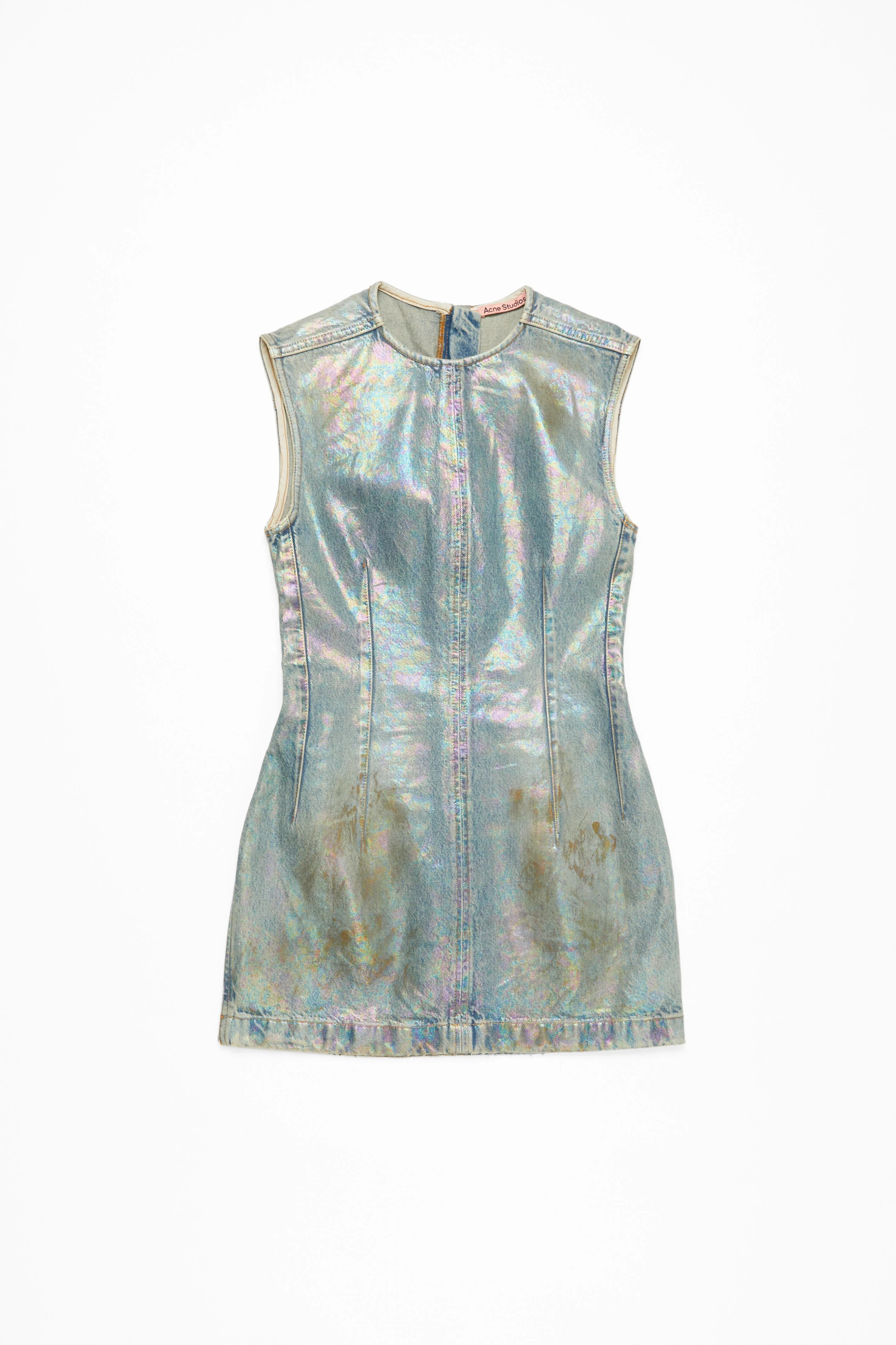Coated denim dress - Mid blue - 8