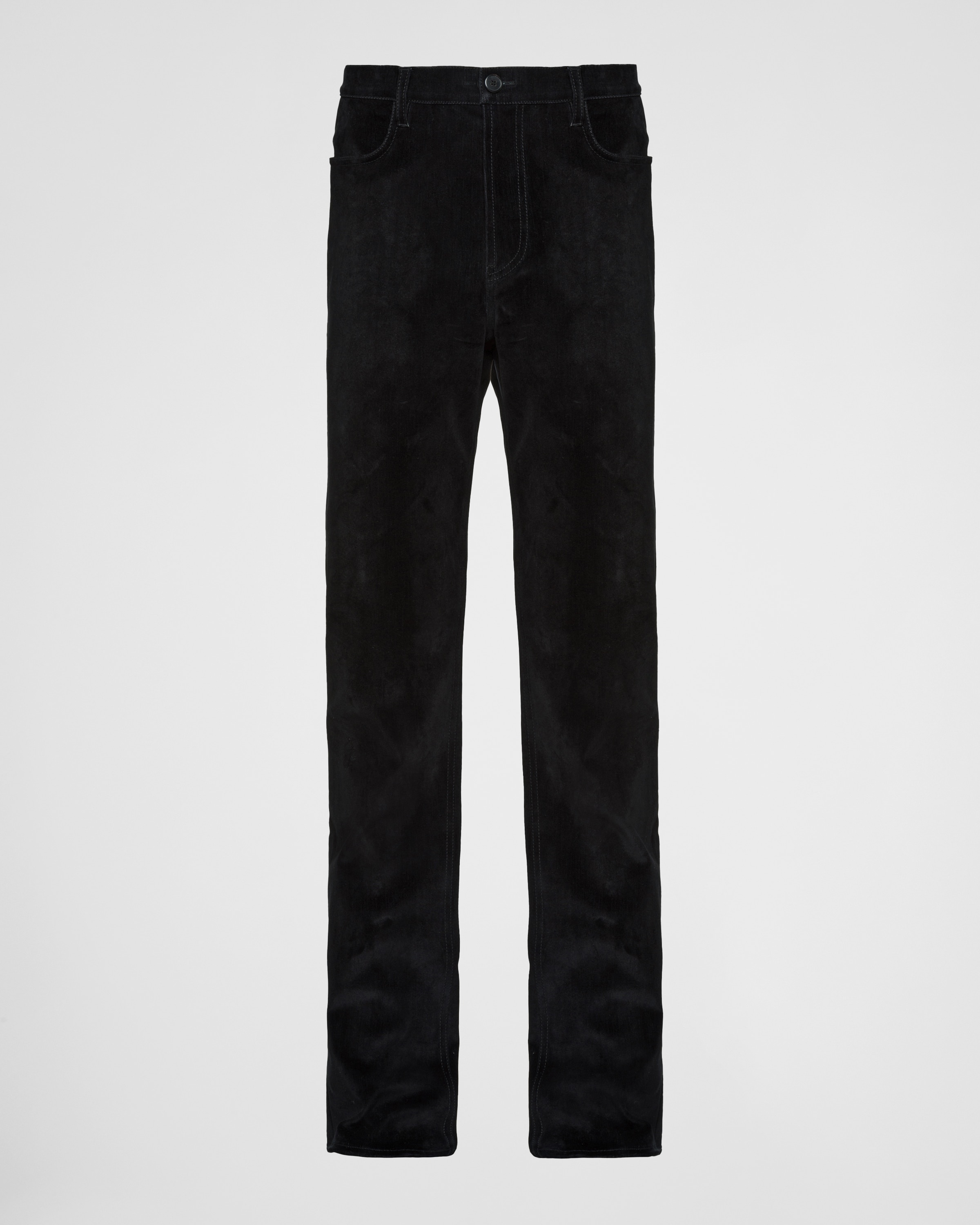 Five-pocket velvet denim trousers - 1
