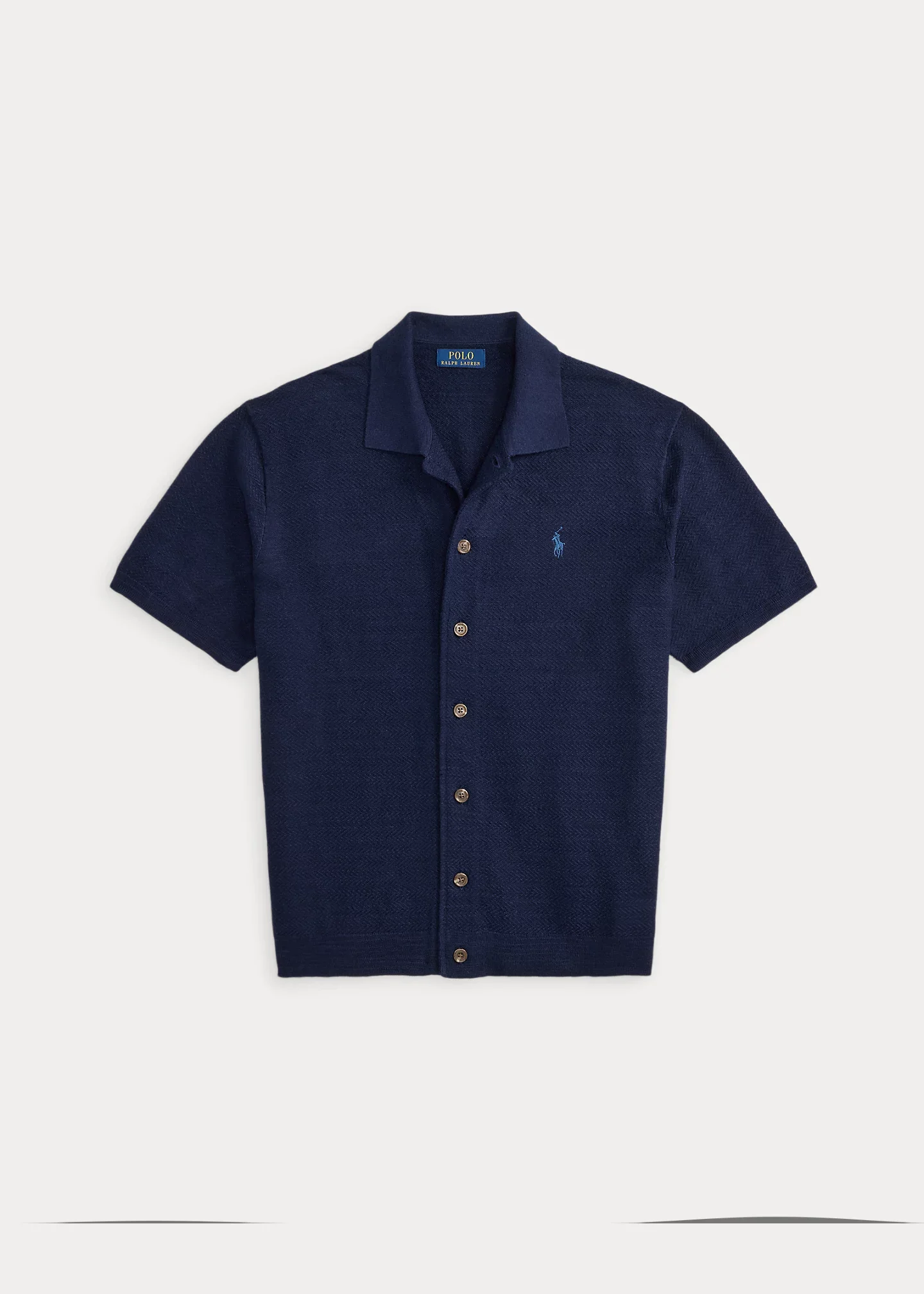 Cotton-Linen Short-Sleeve Cardigan - 1