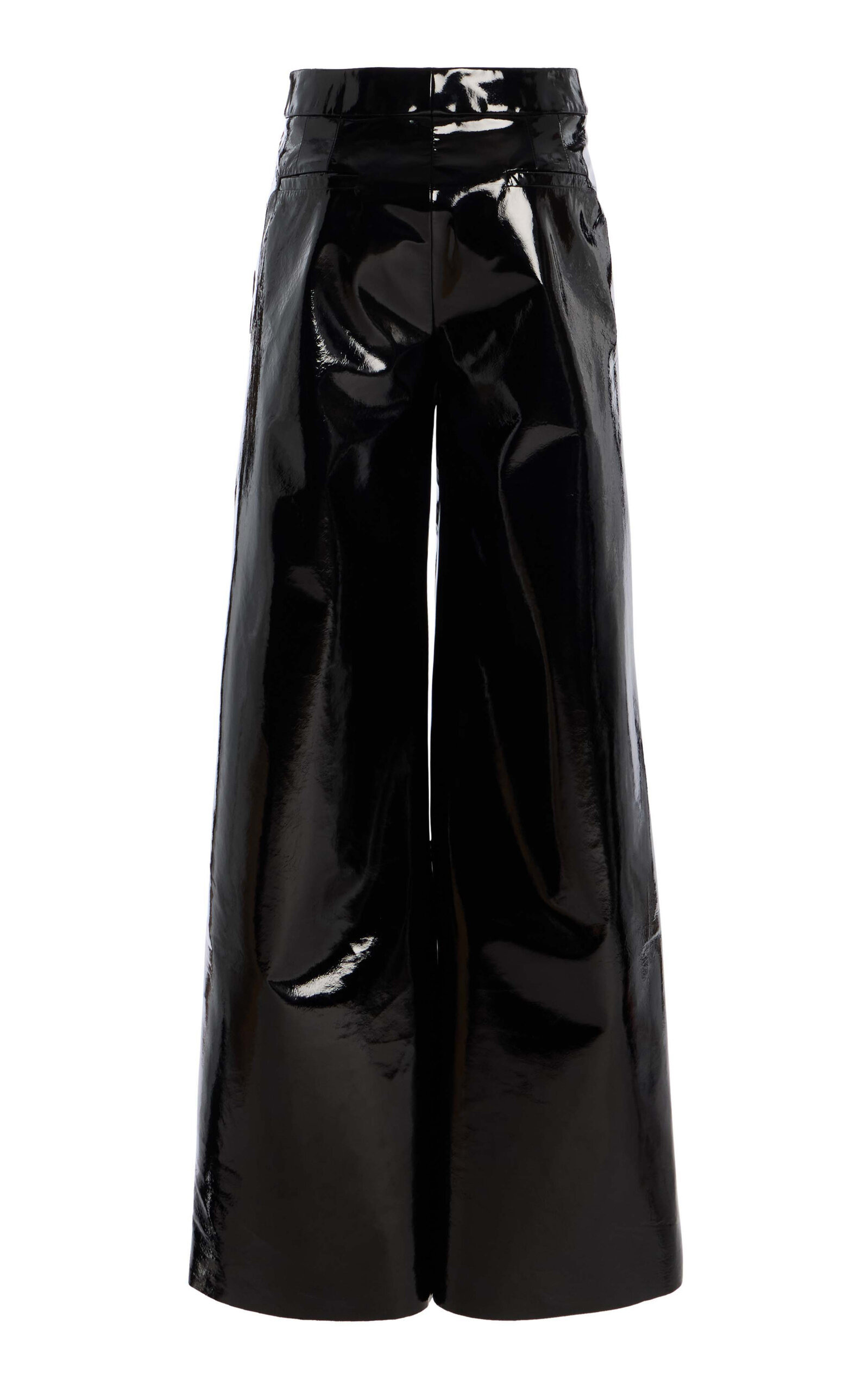 Leather wide Leg Pants black - 5