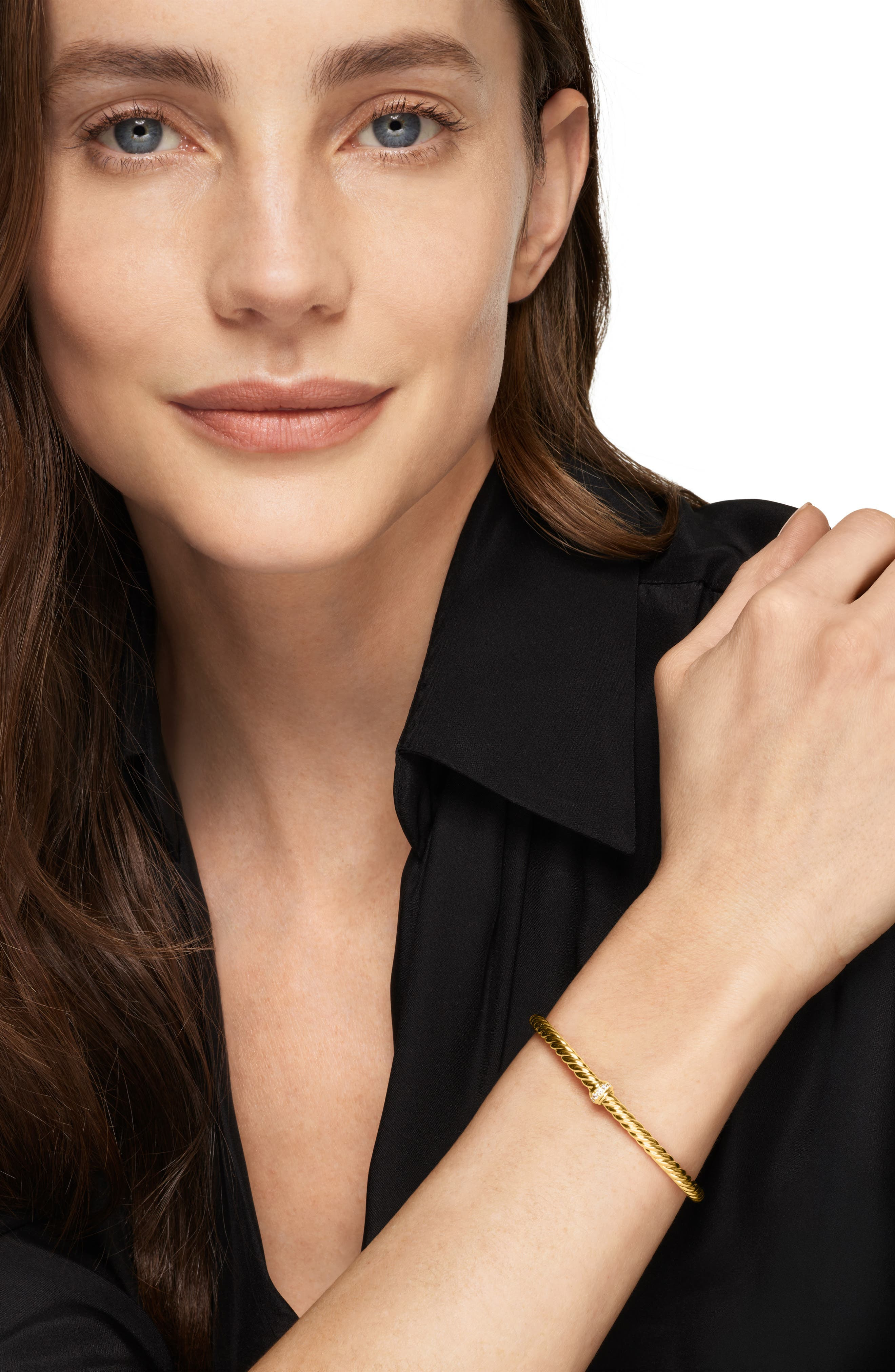 David Yurman Cablespira® Flex Bracelet in 18K Yellow Gold with Diamonds, 4mm at Nordstrom - 2
