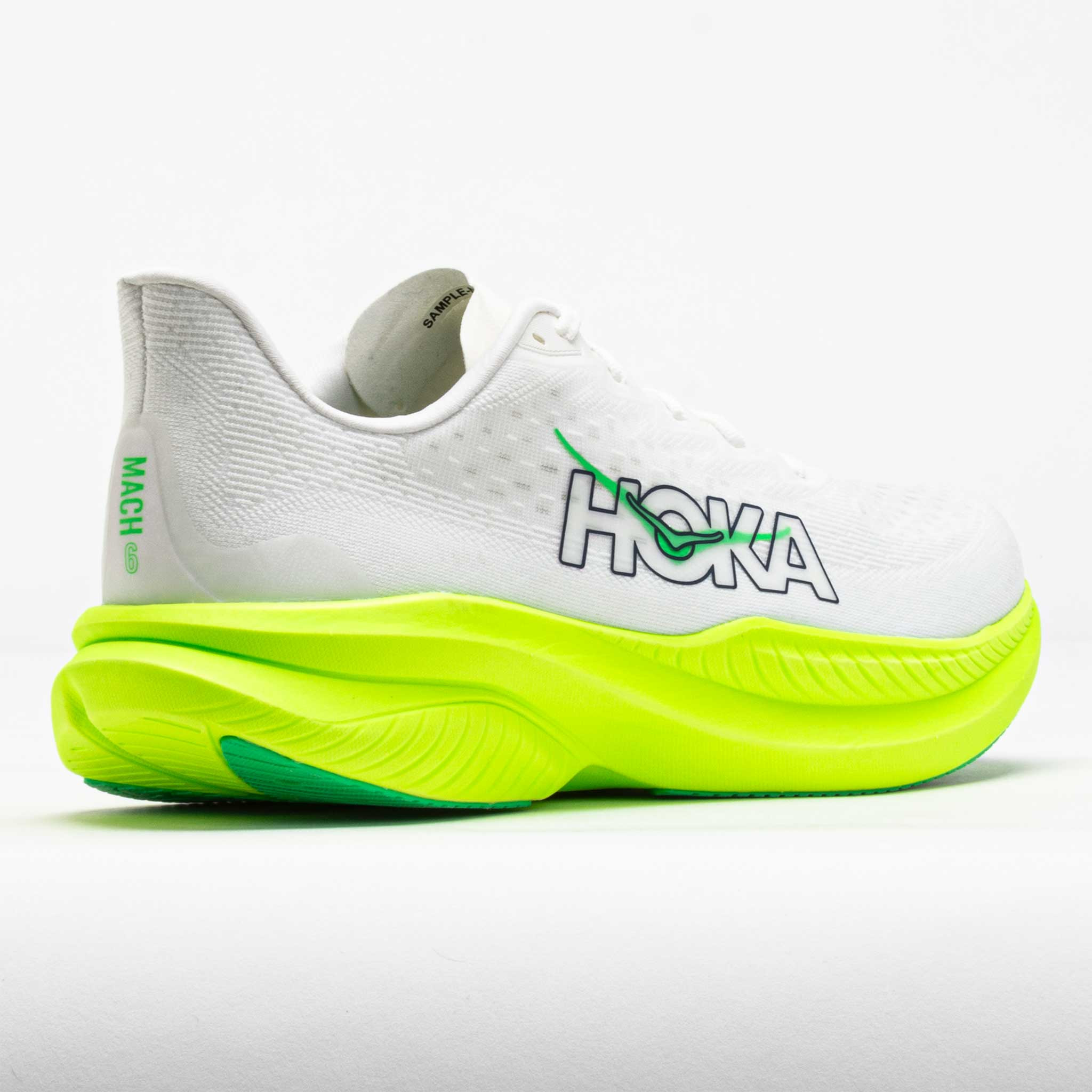 HOKA Mach 6 Men's White/Neon Lime - 6