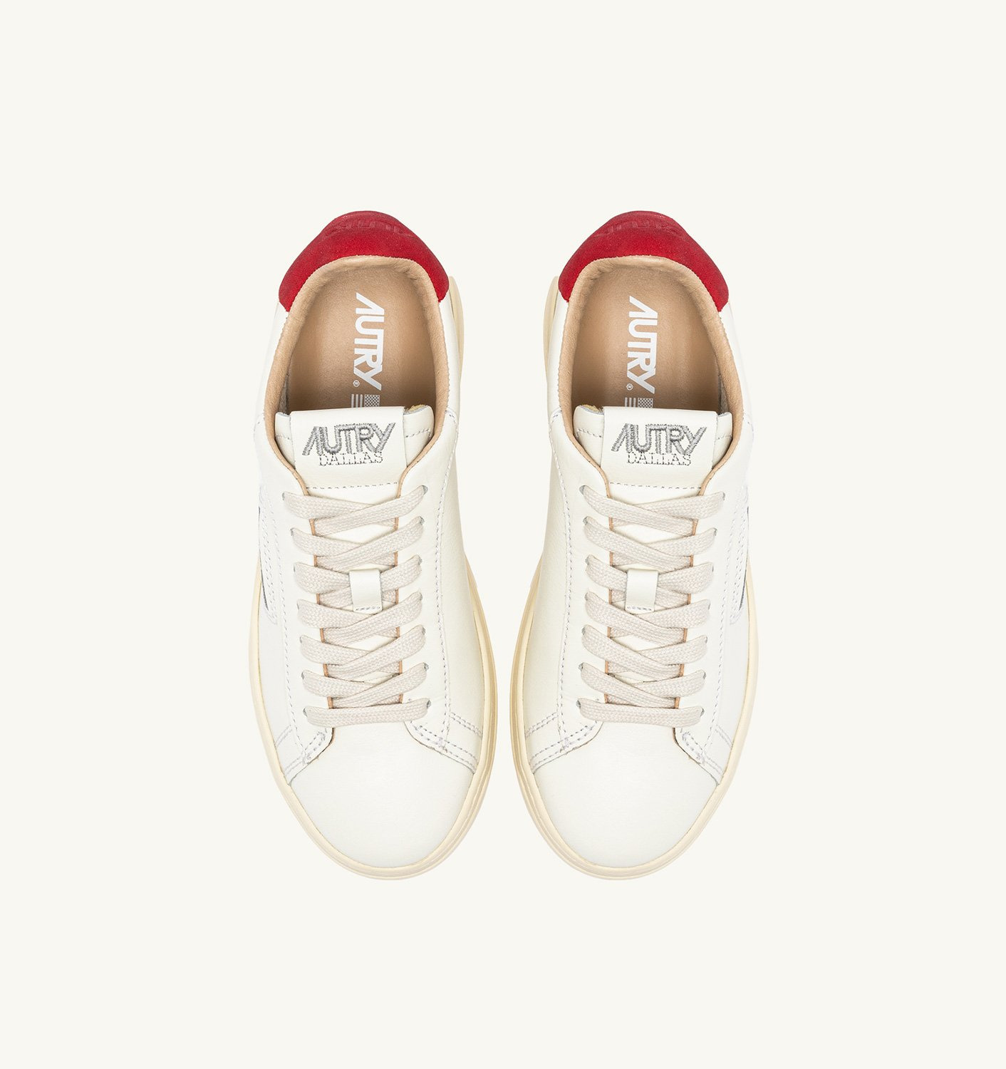DALLAS LOW SNEAKERS IN WHITE AND RED LEATHER - 5