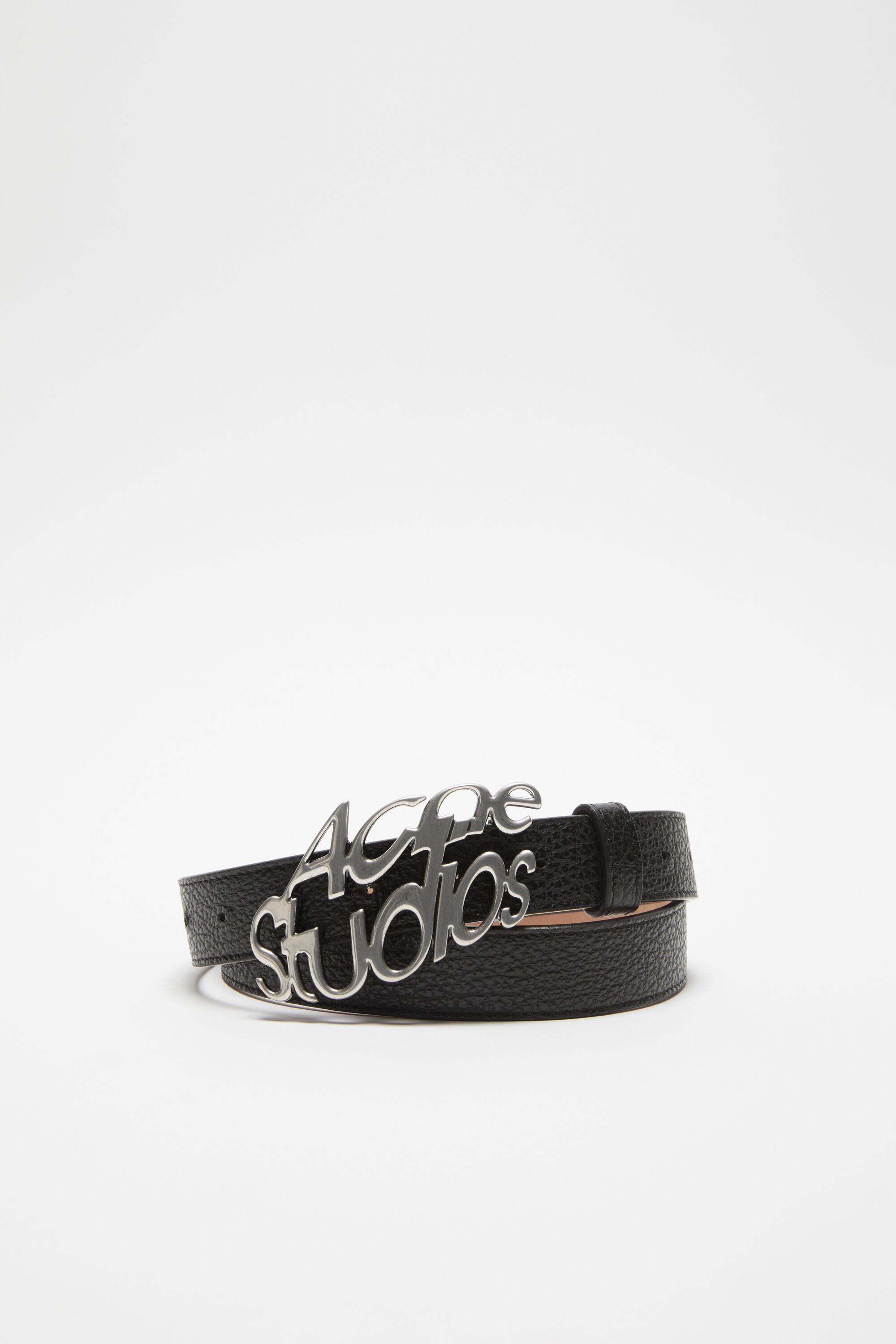 定番の中古商品 Acne REVERSIBLE | Black - belt buckle Logo Studios 小物