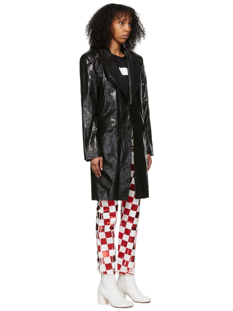 Black Faux-Leather Coat 2