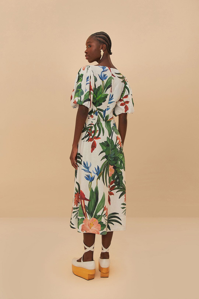 Off-White Midnight Macaw Fiesta Midi Dress 4