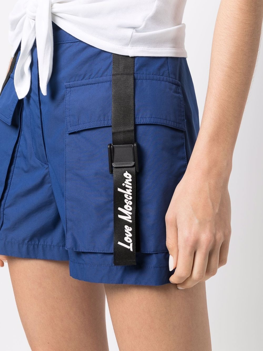high-waisted cargo shorts - 5